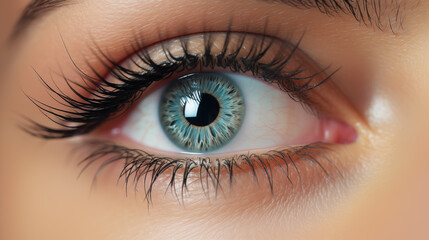Close up view of beautiful  female eye