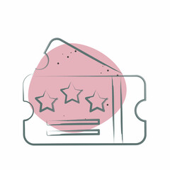Icon Ticket. related to Entertainment symbol. Color Spot Style. simple design illustration