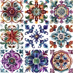 Collection Of Seamless Ornamental Elegant, Watercolor Style, Background For Banner, HD