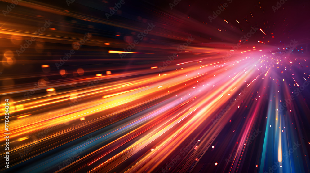 Poster abstract digital background with blurred speed lines and glowing light effects