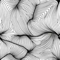 Seamless Pattern Of Black Lines, Watercolor Style, Background For Banner, HD