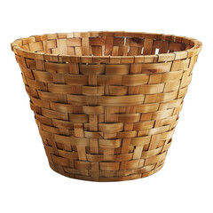Empty wooden basket isolated on transparent background