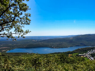 Panoramic view of Lake Sanabria. Zamora, Castile and Leon, Spain.