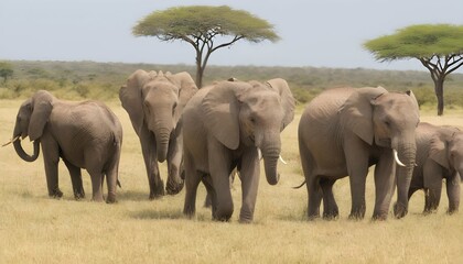 A-Herd-Of-Elephants-Walking-Through-The-Savanna-