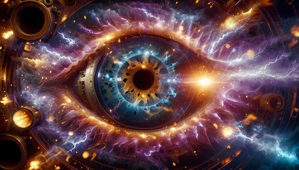 Obraz premium Generative AI. a close up of an eye. The eye has a lot of detail