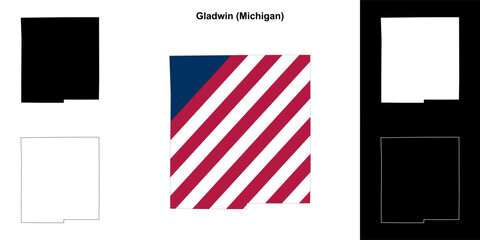 Gladwin County (Michigan) outline map set