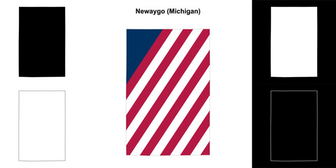 Newaygo County (Michigan) outline map set