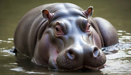 A-Hippopotamus-With-Its-Eyes-Closed-Enjoying-A-Pe-