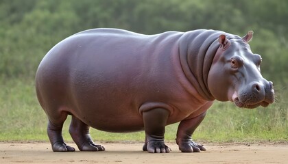 A-Hippopotamus-With-Its-Thick-Muscular-Body-Stand-Upscaled_4