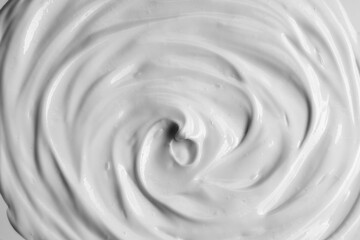 Beauty cream texture. Creamy skincare product closeup