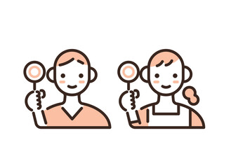 美容業界で働く人のイラスト OK 正解 良し