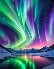 An abstract background that evokes the splendor of the Aurora Borealis