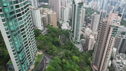 middle level residential buildings in Hong Kong April 5 2024