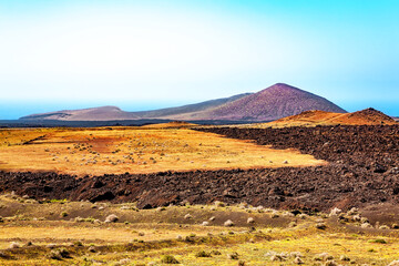 Volcanic landscape, Island Lanzarote, Canary Islands, Spain, Europe.