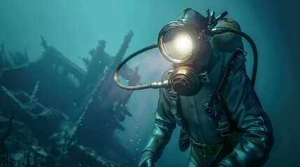Deep sea diver vintage suit