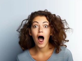 Surprised young woman expressing shock