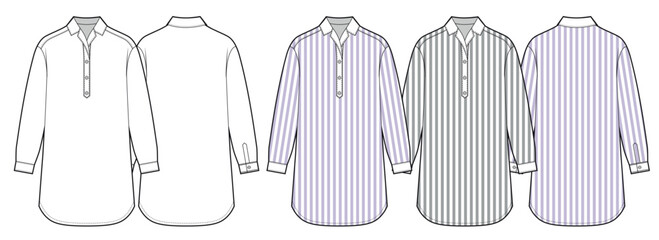 Women tunic shirt dress design with stripes