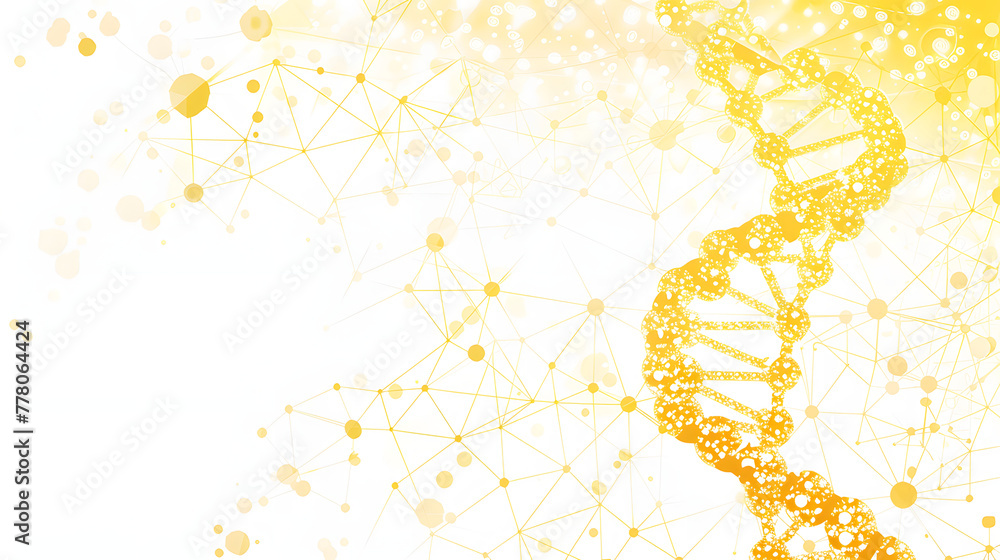 Poster vector yellow and white background with digital network connection dots