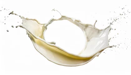 Foto op Plexiglas milk splash splash in circle shape isolated on white background © Uuganbayar