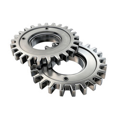 Gears in motion representing teamwork isolated on white background