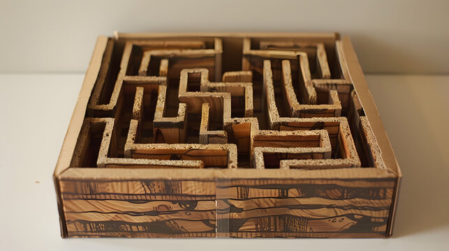 a cereal box maze with a start and a finish and must be functional