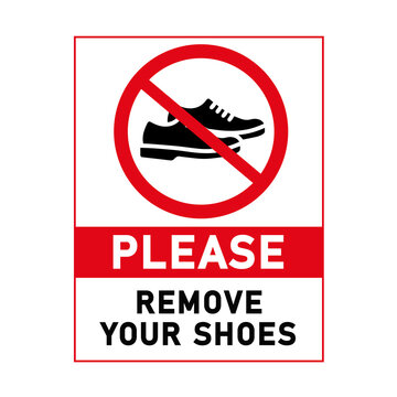 Please take off your shoes sign