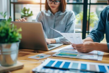 business documents working in office. Busy professional team