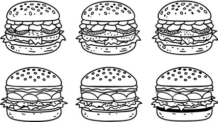 Exploring a Variety of Burger Vector Illustrations A Visual Guide