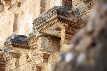 Aspendos, Turkey, balconies of an ancient amphitheathre - obrazy, fototapety, plakaty