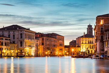 Venice cityscape with Grand Canal waterway, Venetian architecture colorful buildings