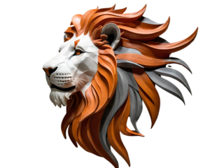 Lion logo face isolated on white background