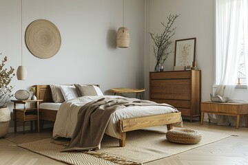 Scandinavian-Inspired Minimalist Bedroom with Cozy Elegance and Serene Atmosphere