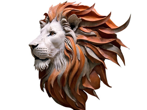 Lion logo face isolated on white background