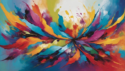 Fototapeta na wymiar An abstract composition of vibrant colors dancing harmoniously.