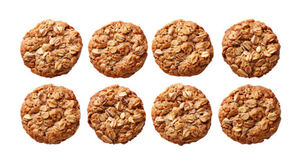 Fototapeta na wymiar Oatmeal Cookies isolated on transparent white background