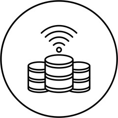 Wireless database Icon - obrazy, fototapety, plakaty