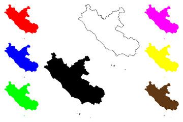 Lazio (Autonomous region of Italy, Italian Republic) map vector illustration, scribble sketch Lazio map