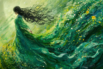 A painting of the personification of mother earth