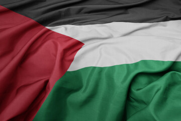 waving colorful national flag of palestine.