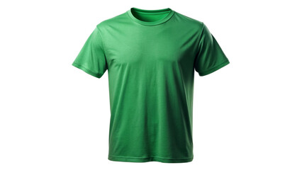 Green t-shirt isolated on transparent background.