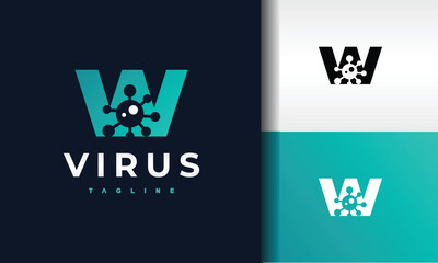 letter W virus logo