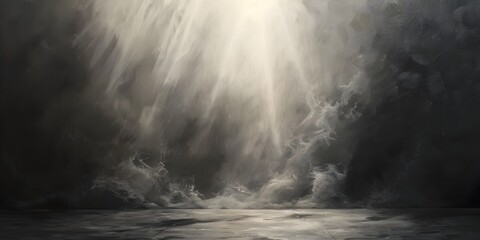 Ephemeral Dance of Fog and Spotlight A Duet of Obscurity and Brilliance on a Monochrome Canvas