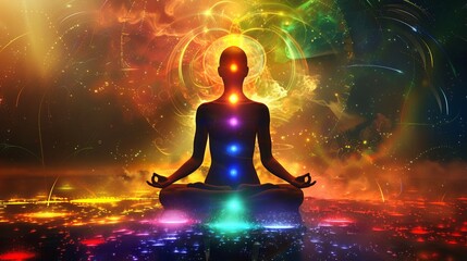 silhouette of a person in yoga pose