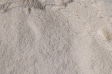 white wheat flour on the table