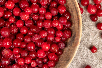 frozen for storage ripe red cranberries