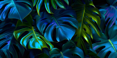 Blue and green leaves.