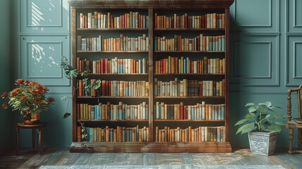 White wooden bookcase filled with books in a UK home setting.