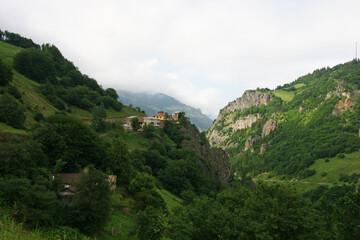 Fototapeta na wymiar Located in Trabzon, Turkey, Hamsikoy is an important tourism center.