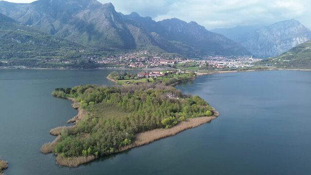 Landscape of Lake Annone and Isella Peninsula