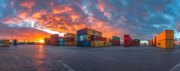 cargo port in the afternoon
